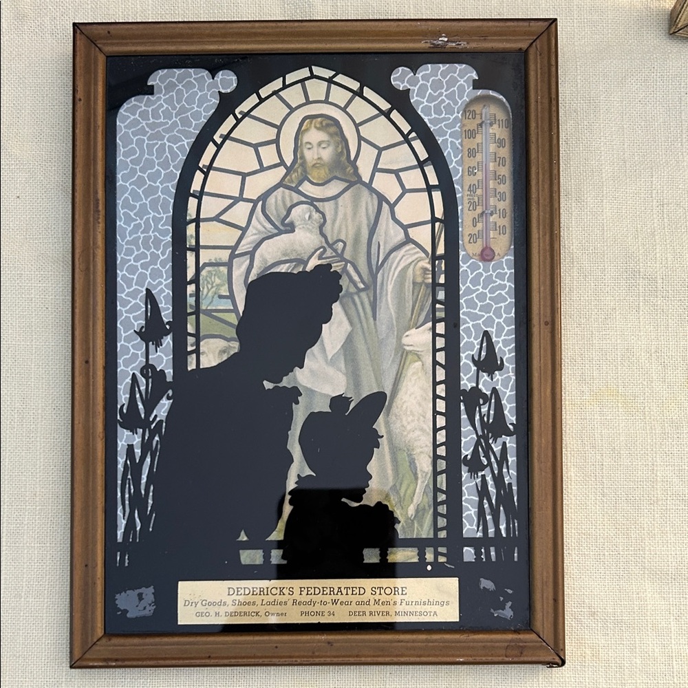 Vintage Religious Silhouette Art with Jesus